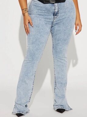Fashion Nova Light Wash Flare Jeans